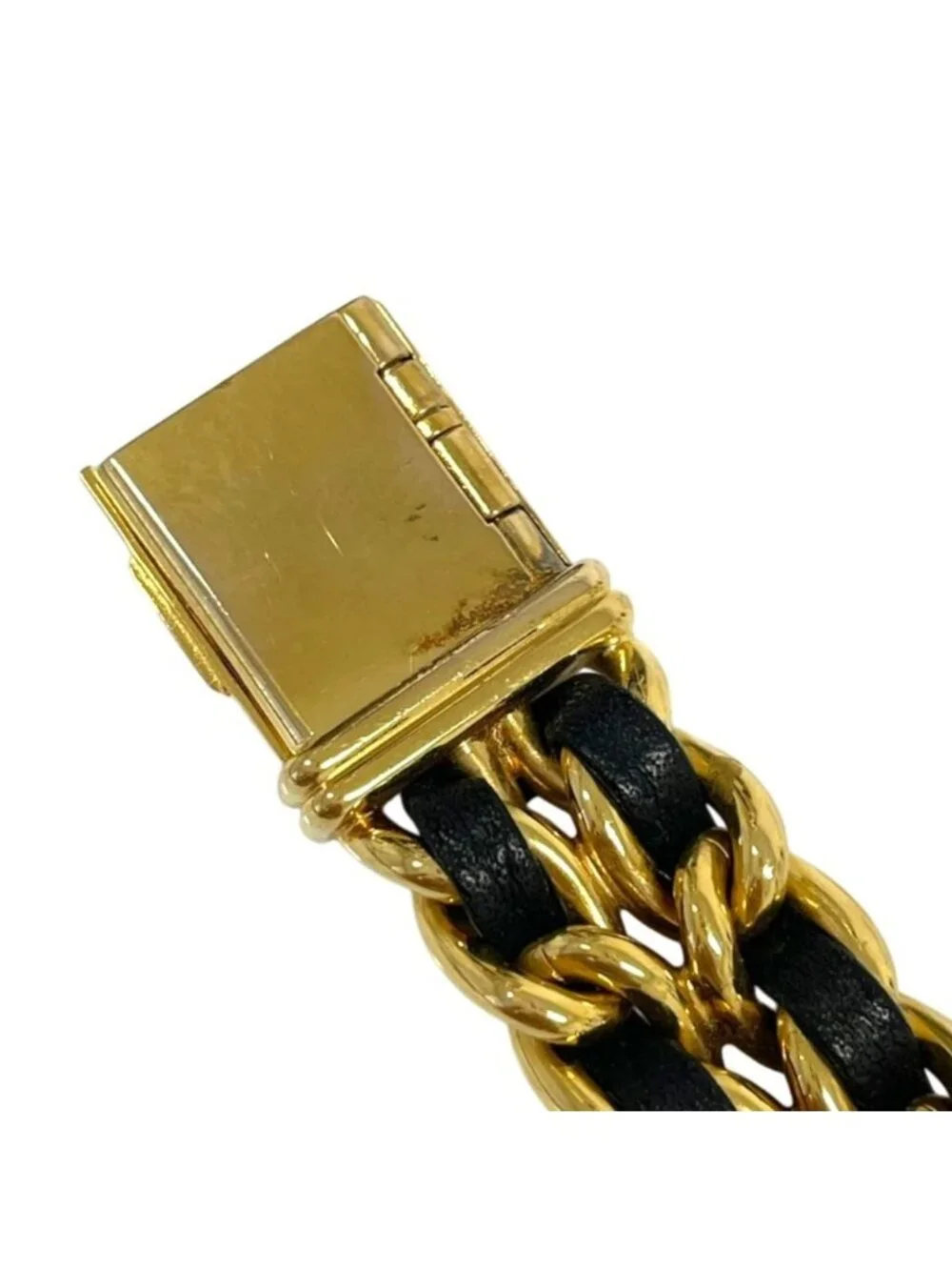 Chanel Premiere L Bracelet Watch Black Dial Gold Colored